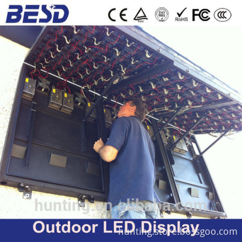 BESD front open outdoor P10 fixed installation full color HD function led screen advertising